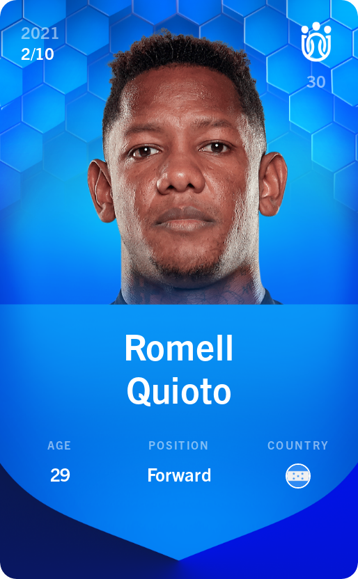 Sorare - Sorare Official - Romell Quioto 2021-22 • Super Rare 2/10 - NFT # 11972743237199588719202137568501213575261733928775383126908929379469771010028