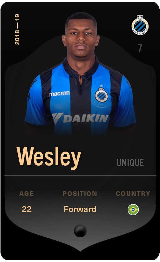 Sorare - Sorare Official - Wesley 2018-19 • Unique - NFT # 10815360193791090540879407316425663145104726160964169385612657955826441923831