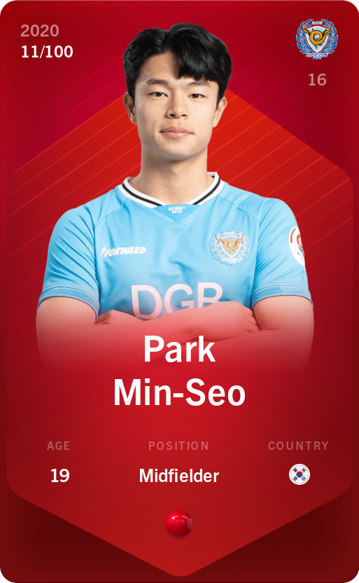 Sorare - Sorare Official - Park Min-Seo 2020-21 • Rare 11/100 - NFT # 80950593558783332759333548290028598900237440965436818747737655084467048142368