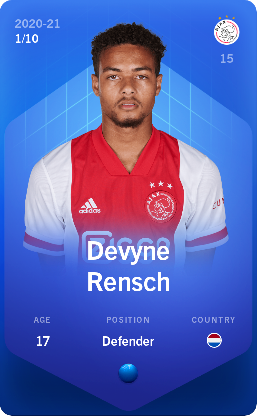 Sorare - Sorare Official - Devyne Rensch 2020-21 • Super Rare 1/10 - NFT # 91479065952765505564478976364407574039505403284877879912128758846288354806799