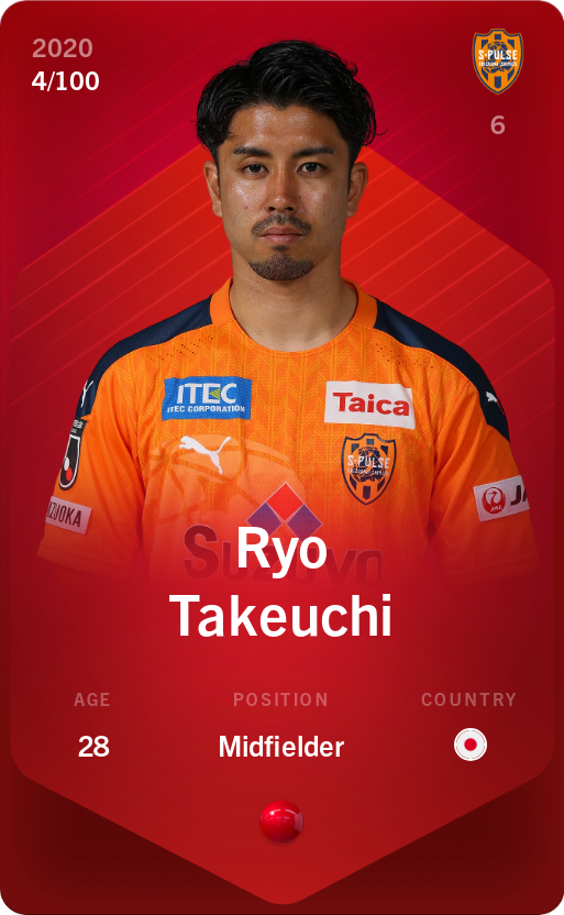 Sorare - Sorare Official - Ryo Takeuchi 2020-21 • Rare 4/100 - NFT # 107021658859688543709659686317266558264751630289063746484311397680528858042885