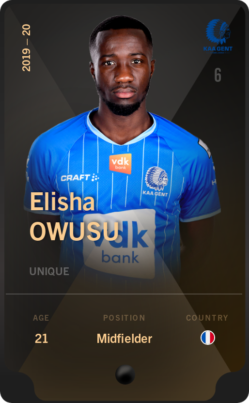 Sorare - Sorare Official - Elisha Owusu 2019-20 • Unique - NFT # 88999131865269707377475194101976150956496976475005543244970416386056256538169
