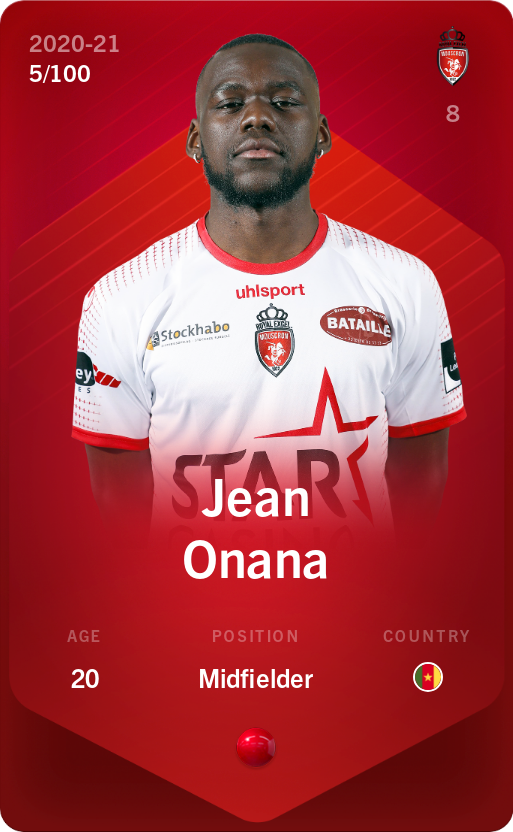 Sorare - Sorare Official - Jean Onana 2020-21 • Rare 5/100 - NFT # 79561750762963334833848899993541774044708962422698807884315276497660314314759