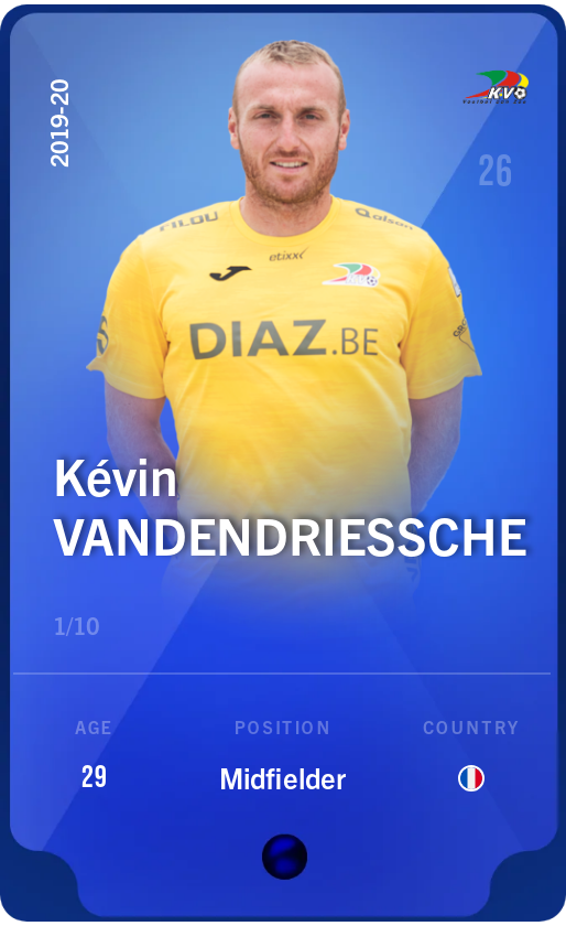 Sorare - Sorare Official - Kévin Vandendriessche 2019-20 • Super Rare 1/10 - NFT # 102309956007575687732947881399325498281523761957820520627527170116020069040313
