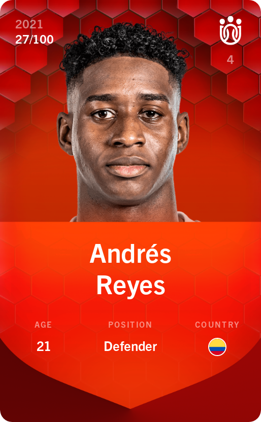 Sorare - Sorare Official - Andrés Reyes 2021-22 • Rare 27/100 - NFT # 44798886178694752955475883599020760793570378971791616708542089251124463039185