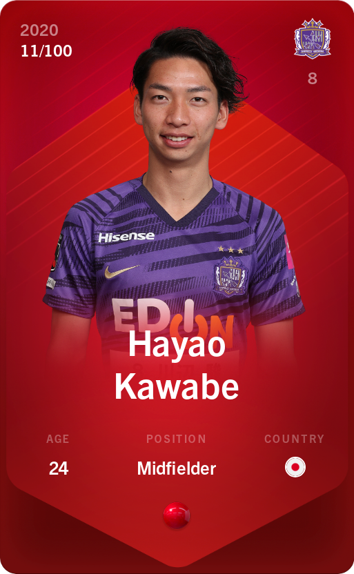 Sorare - Sorare Official - Hayao Kawabe 2020-21 • Rare 11/100 - NFT # 40893524714016594149408953760450303540579441763498362874670091508229590105267