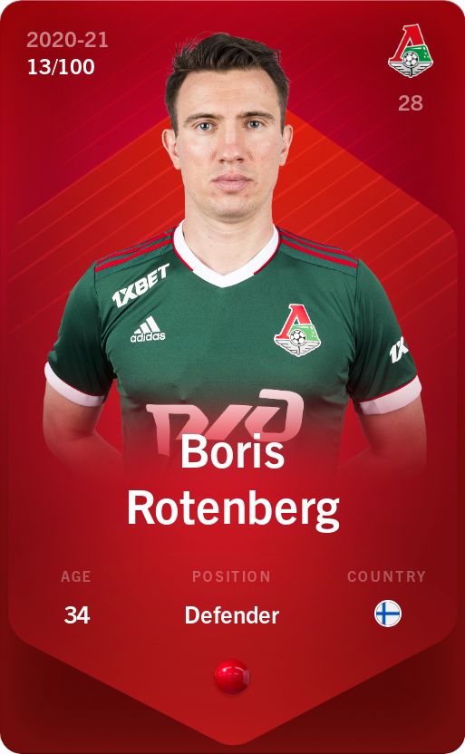 Sorare - Sorare Official - Boris Rotenberg 2020-21 • Rare 13/100 - NFT # 110224947532485870662757336113944697791501410852650335792225892634399572251854