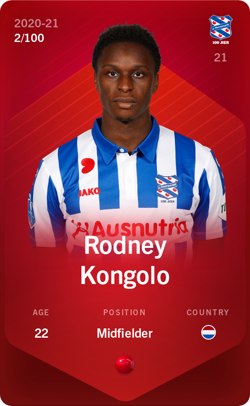 Sorare - Sorare Official - Rodney Kongolo 2020-21 • Rare 2/100 - NFT # 99966086753732186735206030839981602703746151060629296530050820991598441156679