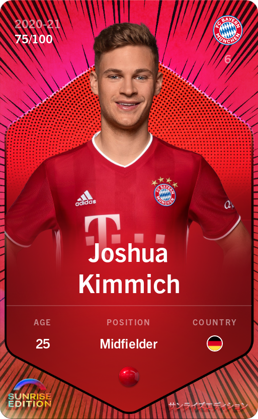 Sorare - Sorare Official - Joshua Kimmich 2020-21 • Rare 75/100 - NFT # 90343845105288698179442480433188186488847156367156512401489765304279008211702