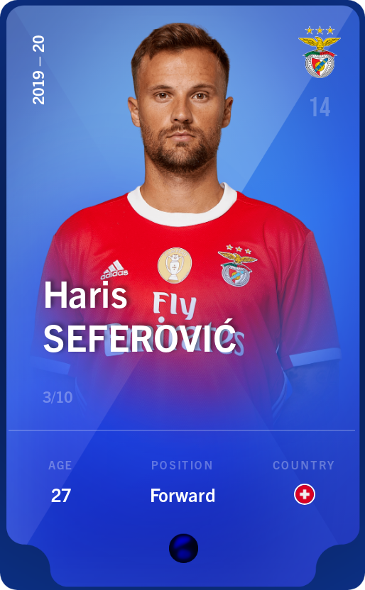 Sorare - Sorare Official - Haris Seferović 2019-20 • Super Rare 3/10 - NFT # 47676974703062714598556202981337313294815354420328083137275485218390458532631