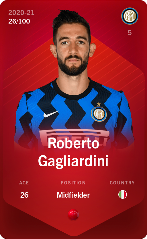 Sorare - Sorare Official - Roberto Gagliardini 2020-21 • Rare 26/100 - NFT # 4530337388163795826910466798718213408186530773454920331987080508362267331031
