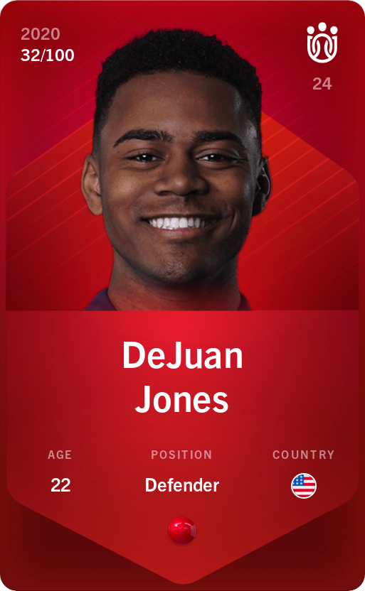 Sorare - Sorare Official - DeJuan Jones 2020-21 • Rare 32/100 - NFT # 35658360986634678902795331183608307737574347600954921254812594797304573395392