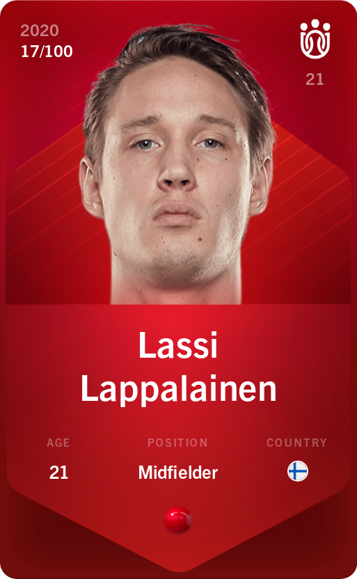 Sorare - Sorare Official - Lassi Lappalainen 2020-21 • Rare 17/100 - NFT # 89767668203112743806128268404051167001803744628979030098703300548736450464384
