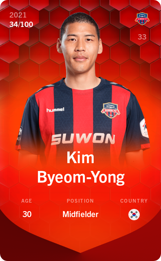 Sorare - Sorare Official - Kim Byeom-Yong 2021-22 • Rare 34/100 - NFT # 82598712144361317107458174150540253353556153119142162350149375245278945685968