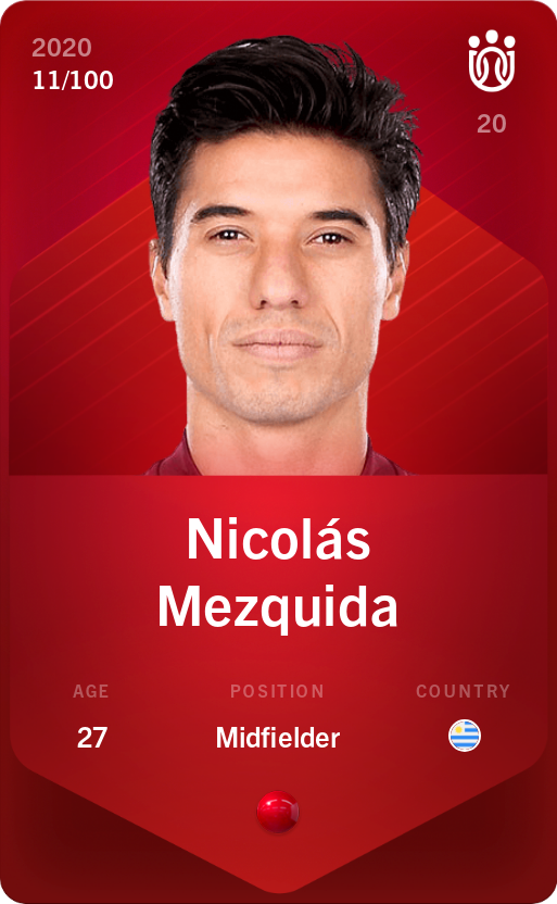 Sorare - Sorare Official - Nicolás Mezquida 2020-21 • Rare 11/100 - NFT # 112201837156946703472902398824263731620092632029871029396209761937767918361932