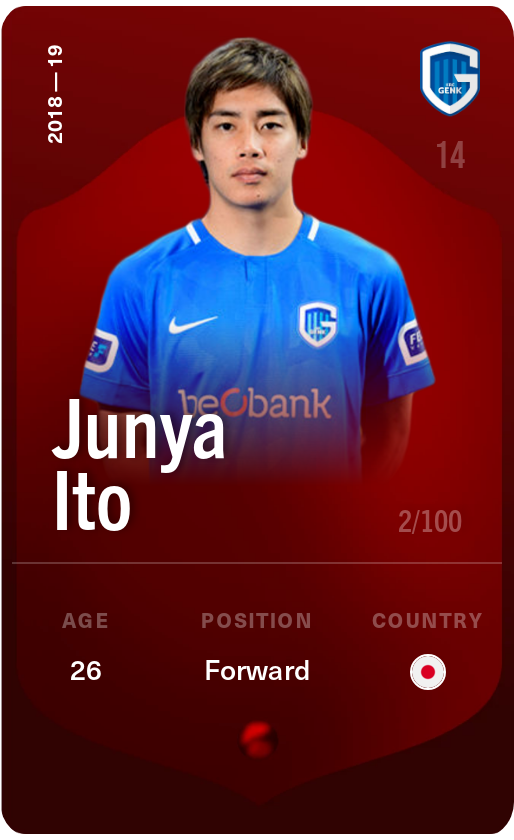 Sorare - Sorare Official - Junya Ito 2018-19 • Rare 2/100 - NFT # 95917800322589143544075213835592764214290179589058106796467409828752103578050