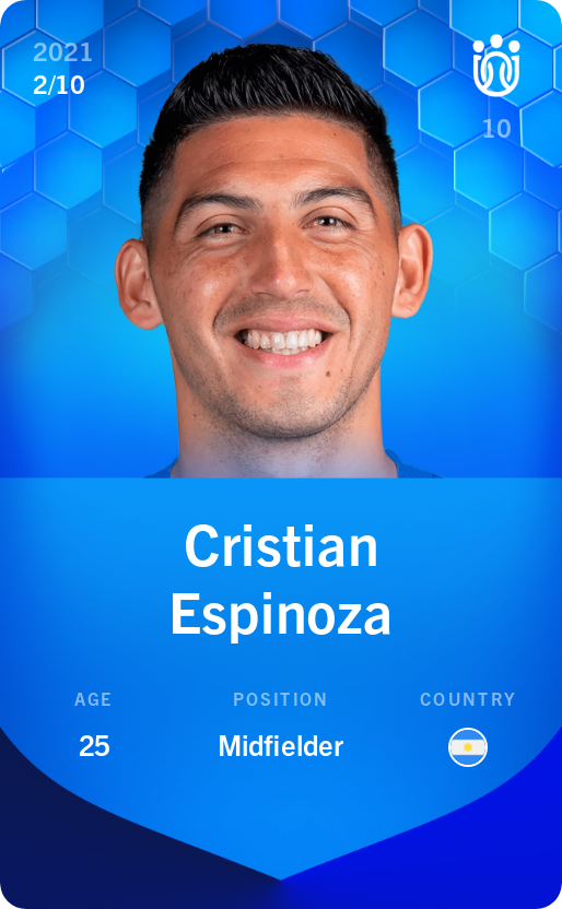 Sorare - Sorare Official - Cristian Espinoza 2021-22 • Super Rare 2/10 - NFT # 105063373924366986692254122019226798180634335694823176221238187724490863525665