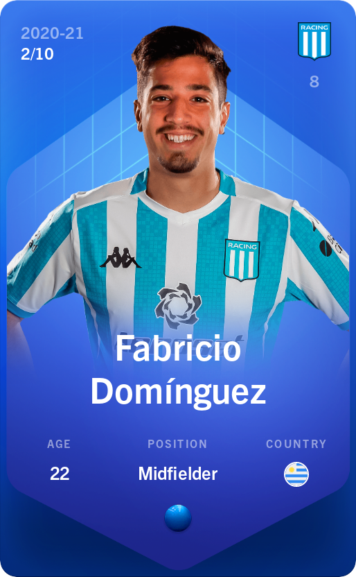 Sorare - Sorare Official - Fabricio Domínguez 2020-21 • Super Rare 2/10 - NFT # 74627720824734891370144674340968017525025732402709089875048042369990003700758