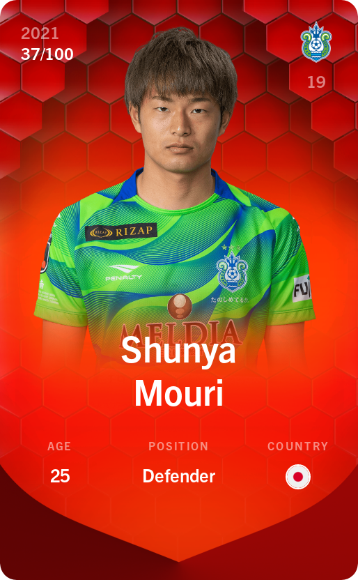 Sorare - Sorare Official - Shunya Mouri 2021-22 • Rare 37/100 - NFT # 101685778249900480498607084552078331093798795638512678902516254992727140812785