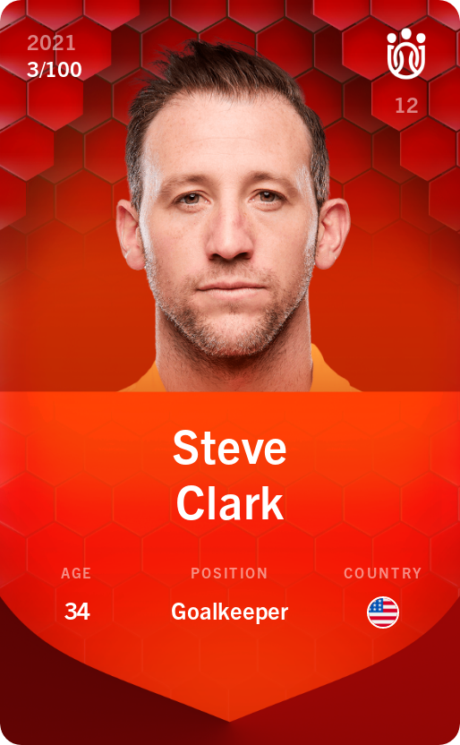 Sorare - Sorare Official - Steve Clark 2021-22 • Rare 3/100 - NFT # 30796585846262228682924724092838602453553143084823485104318011302228774294182