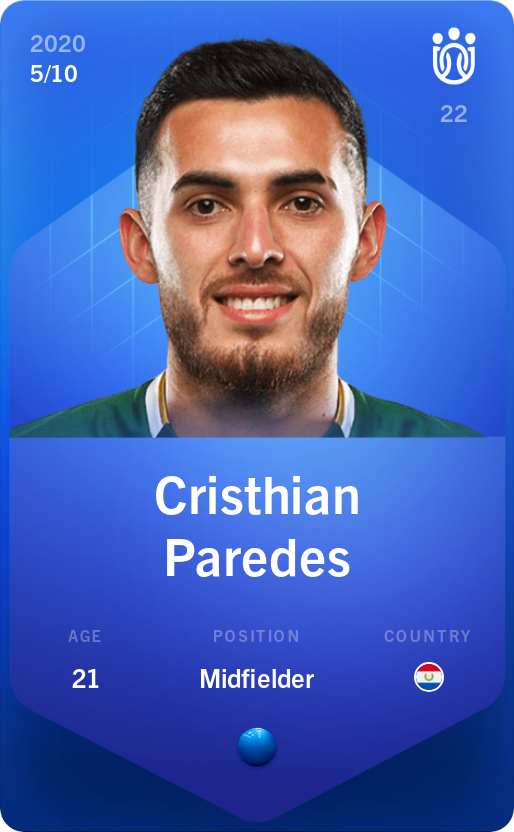 Sorare - Sorare Official - Cristhian Paredes 2020-21 • Super Rare 5/10 - NFT # 60493929681760678167198509158261582935295170127312649371916396585036868463829