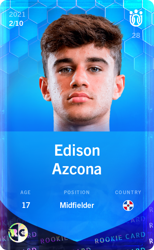Sorare - Sorare Official - Edison Azcona 2021-22 • Super Rare 2/10 - NFT # 55272474496145519998049661252188546387366248175123552997692781184397515850674