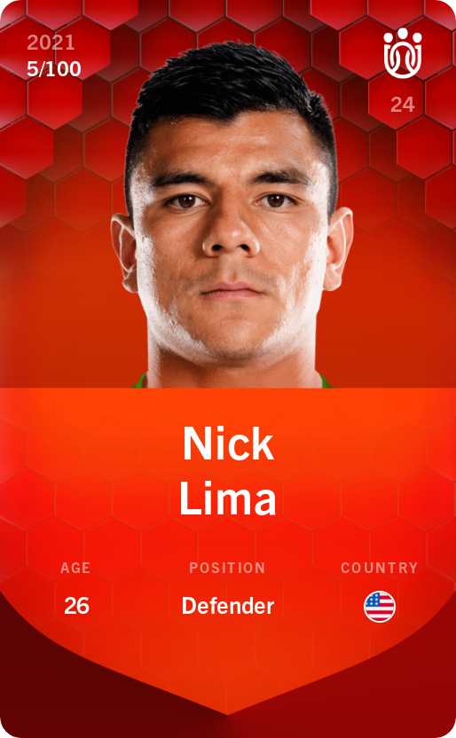 Sorare - Sorare Official - Nick Lima 2021-22 • Rare 5/100 - NFT # 27814990425026178039944123817722395627806034129830545238135511790148483600524