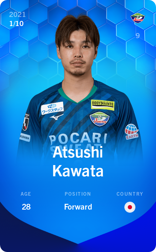 Sorare - Sorare Official - Atsushi Kawata 2021-22 • Super Rare 1/10 - NFT # 30555092407575458065922512480545076837089598331208309689140404195902389133326