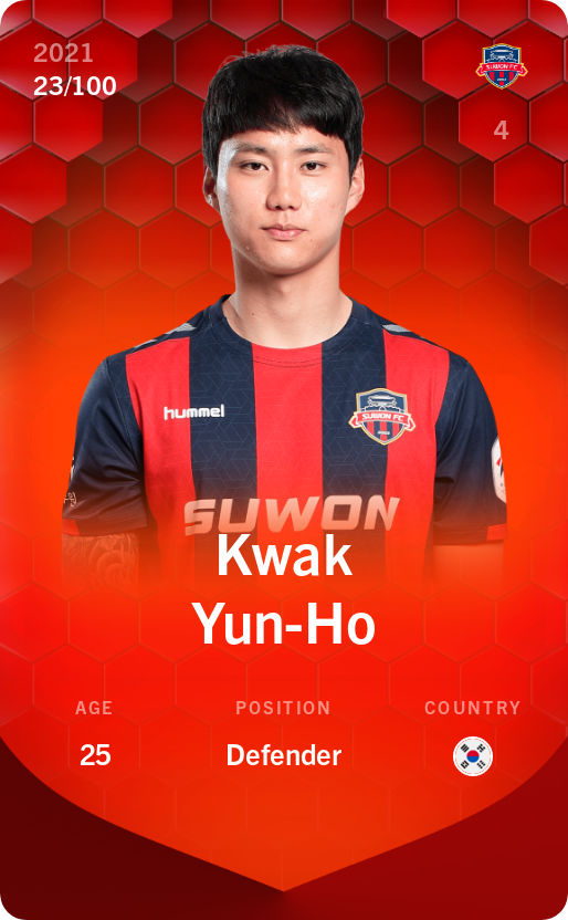 Sorare - Sorare Official - Kwak Yun-Ho 2021-22 • Rare 23/100 - NFT # 84049602578547712253638930765598930575051995086309838693727746756409943634813