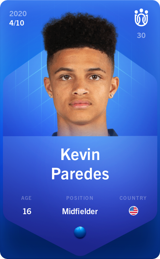 Sorare - Sorare Official - Kevin  Paredes 2020-21 • Super Rare 4/10 - NFT # 4863048843055793021670497060916492346546256872783789518483907152566630872320