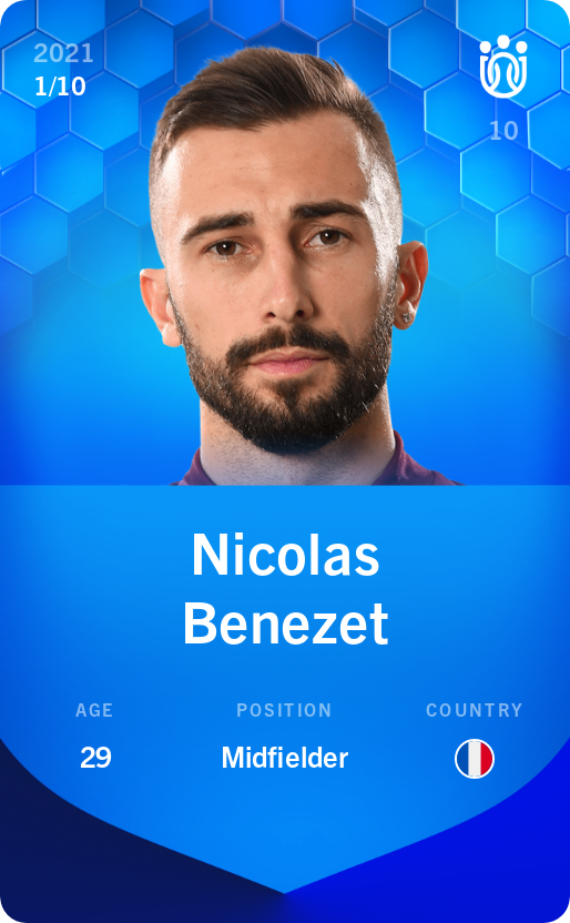 Sorare - Sorare Official - Nicolas Benezet 2021-22 • Super Rare 1/10 - NFT # 64512545068627586804536502377692436418915771157942715428217576552089713011462