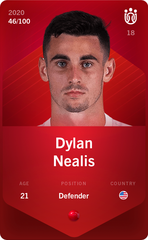 Sorare - Sorare Official - Dylan Nealis 2020-21 • Rare 46/100 - NFT # 67120535688870405476069340959754855336780611261847163345827586802993381555969