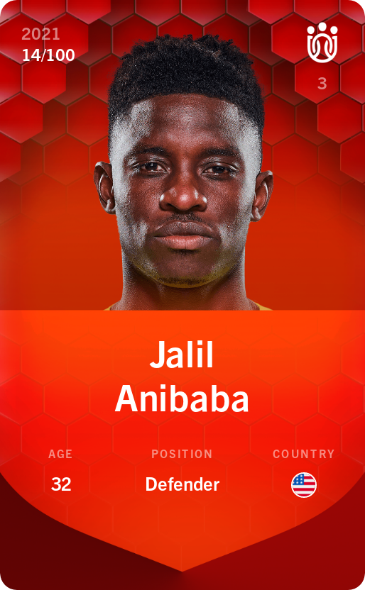 Sorare - Sorare Official - Jalil Anibaba 2021-22 • Rare 14/100 - NFT # 29789182732152688151677688062905650504158641931330166985678629242443164504624