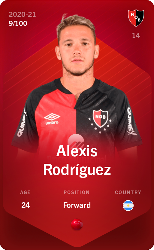 Sorare - Sorare Official - Alexis Rodríguez 2020-21 • Rare 9/100 - NFT # 86961101924359880962262351170994137999109845674843480529116450084193842082213