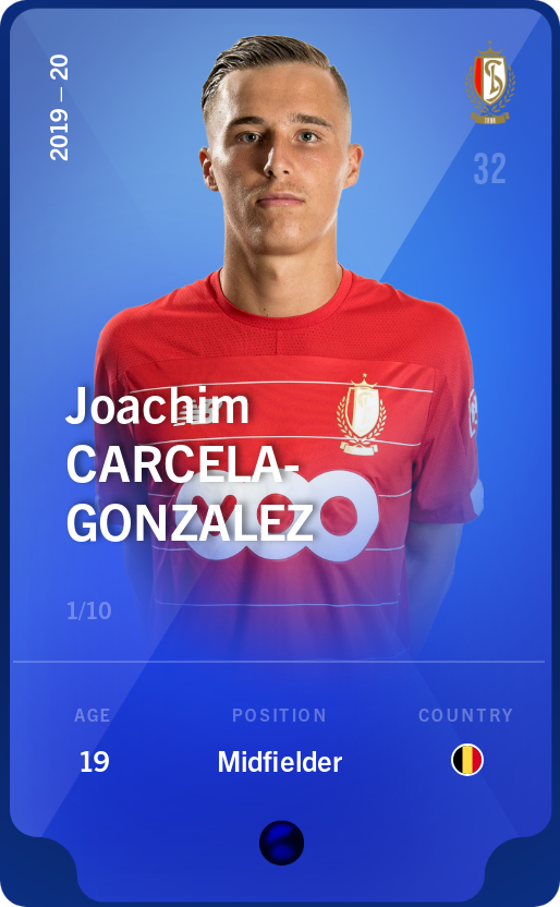 Sorare - Sorare Official - Joachim Carcela-Gonzalez 2019-20 • Super Rare 1/10 - NFT # 83991719189088412975161100449751260596041758786491425903288118591325616842592