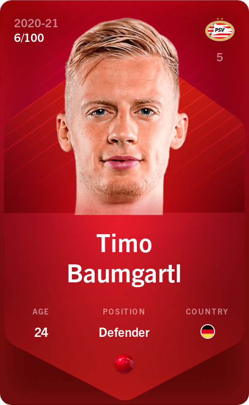 Sorare - Sorare Official - Timo Baumgartl 2020-21 • Rare 6/100 - NFT # 80647810511286392259630726893455120761679165300035326123414133313299764938786