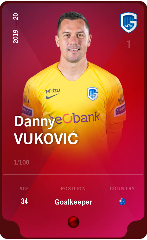 Sorare - Sorare Official - Danny Vuković 2019-20 • Rare 1/100 - NFT # 670716827200802299935699343836600727444641554151141021873421187125305488419