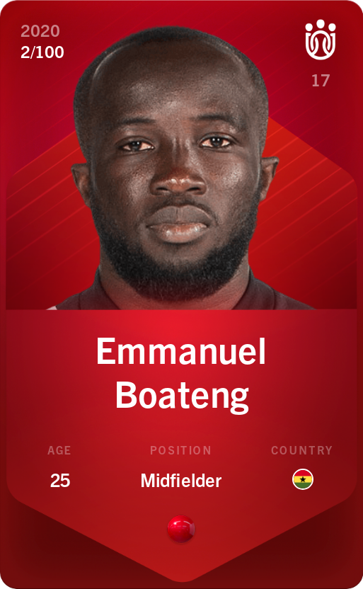 Sorare - Sorare Official - Emmanuel Boateng 2020-21 • Rare 2/100 - NFT # 4615559490840477495971913467956657520310233667000287214499622667823736523279