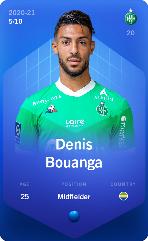 Sorare - Sorare Official - Denis Bouanga 2020-21 • Super Rare 5/10 - NFT # 13479208428810486021037068126805527723189776635576079506274005313959429665515