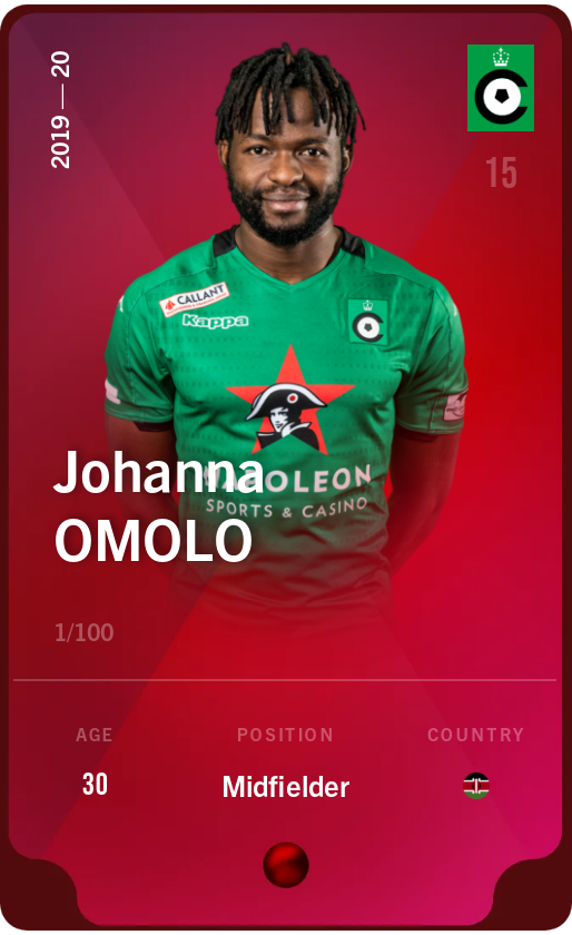 Sorare - Sorare Official - Johanna Omolo 2019-20 • Rare 1/100 - NFT # 72374278438592053572745094461880926319834159447815142584697958454437686067911