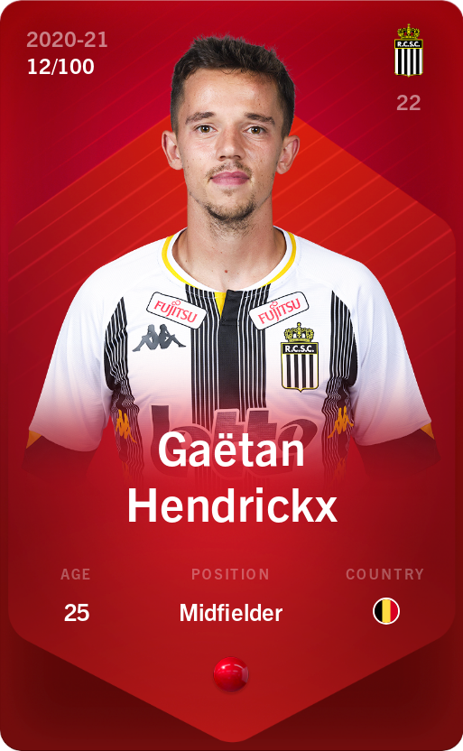 Sorare - Sorare Official - Gaëtan Hendrickx 2020-21 • Rare 12/100 - NFT # 26241543879752378617647318788558181753243525925358843503220721114789002044858