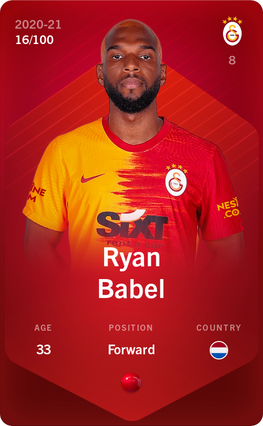 Sorare - Sorare Official - Ryan Babel 2020-21 • Rare 16/100 - NFT # 20654756457982229955907971889629506443061077686304760678229122586999794062965