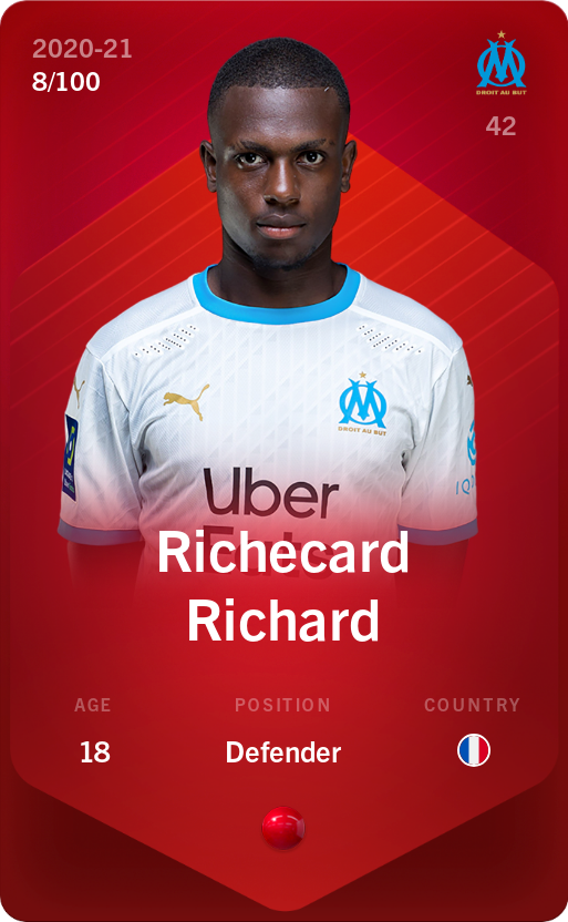 Sorare - Sorare Official - Richecard Richard 2020-21 • Rare 8/100 - NFT # 74481319185394986780223157710569209542467650938668199926531588295625787064741