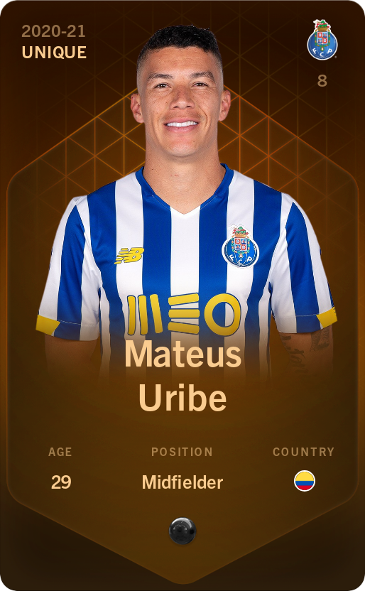 Sorare - Sorare Official - Mateus Uribe 2020-21 • Unique - NFT # 39781791105246688593546743598189148199567885011759402534582758324268172291286