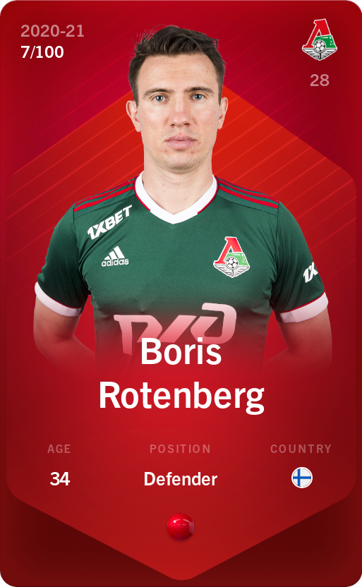 Sorare - Sorare Official - Boris Rotenberg 2020-21 • Rare 7/100 - NFT # 13958348553005862543868220621543949311788296781320066503729316476847240326312
