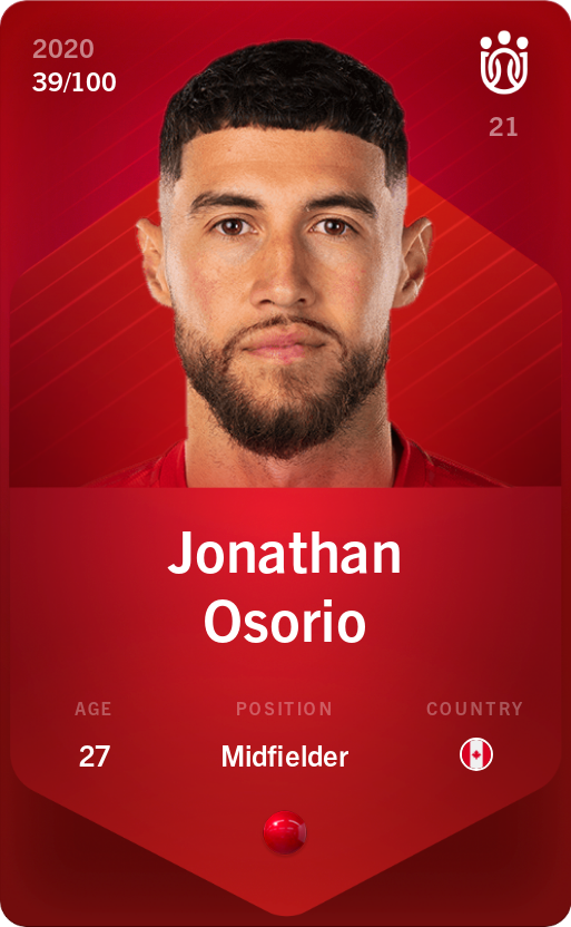 Sorare - Sorare Official - Jonathan Osorio 2020-21 • Rare 39/100 - NFT # 1751555513253995555834000734769522700117385826083451908828504858144198508619