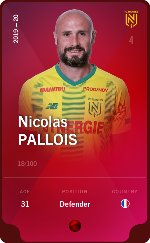 Sorare - Sorare Official - Nicolas Pallois 2019-20 • Rare 18/100 - NFT # 64383642168668280173475273240434660815090534778793864277985769851304492502878