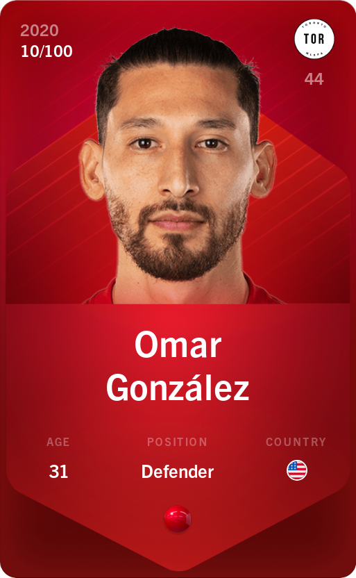 Sorare - Sorare Official - Omar González 2020-21 • Rare 10/100 - NFT # 86950288572454820447639557048233907551306619464965799913809202232584653116137
