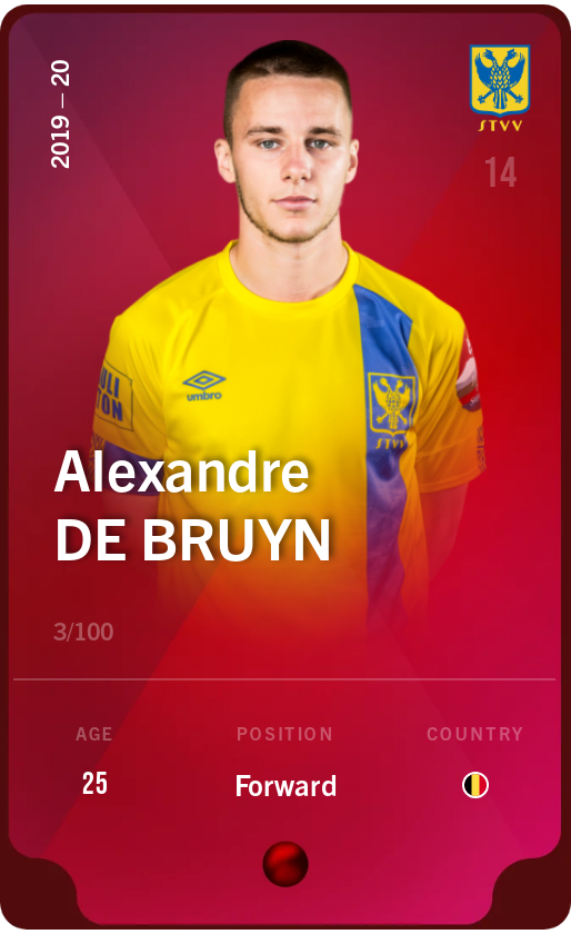 Sorare - Sorare Official - Alexandre De Bruyn 2019-20 • Rare 3/100 - NFT # 45072080499928407905233550435714911756025536315864769442453965503884712681524
