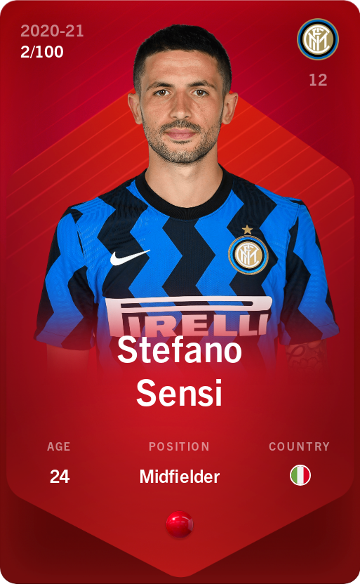 Sorare - Sorare Official - Stefano Sensi 2020-21 • Rare 2/100 - NFT # 38919652665166015720185393201828669129683906870339947592124632545784503396895
